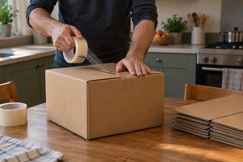 Cartons montés en série pour un déménagement à préparer vite
