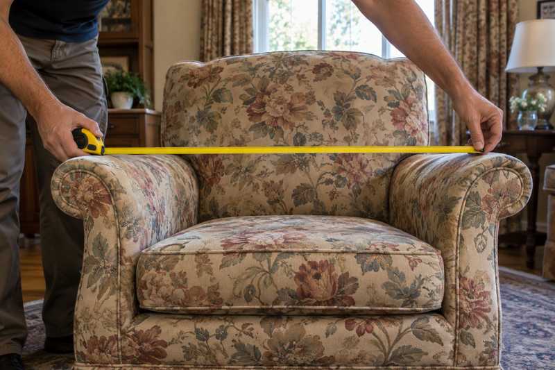 Mesure d'un fauteuil dans le logement actuel avant une entrée en établissement